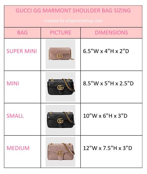 Gucci shoulder bag sizes